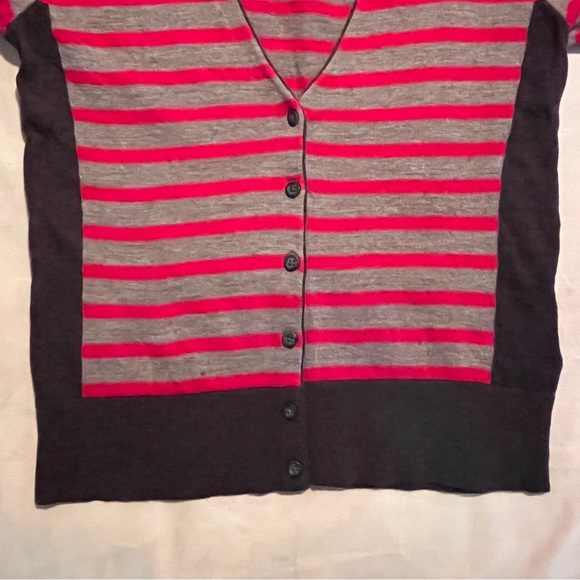 Women’s Lands End striped cardigan sweater - Picture 6 of 7